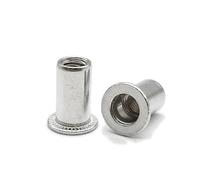Tuerca remachable de aluminio con inserto roscado, remachadora, remachadora ciega, M3, M4, M5, M6, M8, M10, M12, tuerca plegable de tapa redonda, remachable, tuercas(Round Type B,M3-9 (50Pcs))