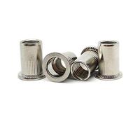 Tuerca remachable de cabeza plana, Tamaños Múltiples De La Nuez Del Remache Parte Movible Persiana Principal Plana Acero Inoxidable SUS304(M6 (20pcs))