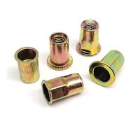 Tuerca remachable semihexagonal de cabeza plana M5/M6, roscada, avellanada pequeña, de acero al carbono, 20/40/100 unidades(Type E,40pcs M5)