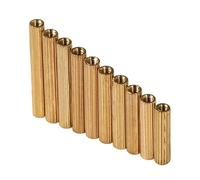 Tuerca y tornillo Acoplamiento de varilla de acero inoxidable 342, columna de cobre doble, forma redonda, perno moleteado de latón, columna hueca(M2x13)
