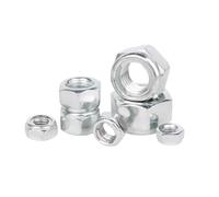 Tuercas autoblocantes hexagonales de acero al carbono M4 M5 M6 M8 M10 M12 M14 M16 M18 M20 chapadas en Zinc