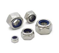 Tuercas autoblocantes hexagonales de nailon de acero inoxidable 304, M2-M30, 2-50 unidades(M6 10Pcs)