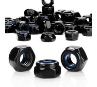 Tuercas autoblocantes M8 de acero al carbono, tuercas M8, 30 unidades, DIN985, color negro, tuercas hexagonales, tuercas hexagonales, tuercas de parada, tuercas de bloqueo autoblocantes