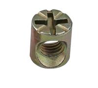 Tuercas cilíndricas para muebles, Tuerca cilíndrica ranurada con ranura cruzada y orificio horizontal for incrustar en muebles M6 M8(Cross Slotted Nut,M8x15 (20pcs))