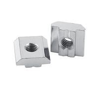 Tuercas con Ranura en T Cuadradas para Perfil de Aluminio, de Acero al Carbono, Chapadas en Níquel, Estándar Europeo, 50 piezas (EU30-M6)