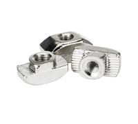 Tuercas con ranura en T, Tuerca T plateada M3 M4 M5 M6 M8 niquelada for series 20/30/40/45 10/20/50/100 piezas(100PCS,40-M5)