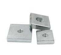 Tuercas cuadradas, Bloque cuadrado delgado de acero al carbono galvanizado y cincado, M3, M4, M5 y M6, lote de 20 o 40 unidades(20pcs,M6x10x10x3mm)