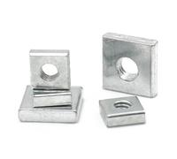 Tuercas cuadradas finas de acero inoxidable, 5-50 piezas Tuercas cuadradas delgadas de acero al carbono cincado M2-M8 con bloque deslizante plateado for DIN562(M5x10x10x2 (40pcs))