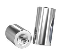 Tuercas de acoplamiento cilíndricas de acero inoxidable 304, manguito conector redondo largo for extensión de rosca y conexión de junta(M6xOD10x25 (5Pcs))
