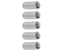 Tuercas de acoplamiento de varilla de acero inoxidable redondas extendidas Conectores soldados engrosados de alta resistencia para varillas roscadas Construcción industrial Montaje de 5pcs M5*10*8