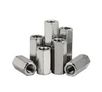 Tuercas de acoplamiento de varilla hexagonal larga de acero inoxidable 304 - Tuerca hexagonal de rosca derecha e izquierda - Conexión for aplicaciones industriales y de muebles(M5x50 S8 5Pcs)