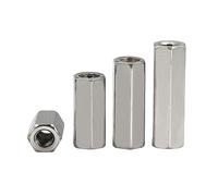 Tuercas de acoplamiento hexagonales, 1/2/5 Uds. Tuercas de acoplamiento hexagonales de acero inoxidable 304 M3-M12 longitudes múltiples DIN6334(5pcs M3x6-Length 5mm)