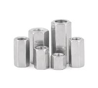 Tuercas de acoplamiento hexagonales, Tuerca de acoplamiento varilla hexagonal M12-M24 acero inoxidable 304(M14x22x40mm-1pcs)