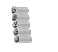 Tuercas de acoplamiento redondas, tuercas de conector de acero inoxidable 304, tuercas de hardware para varilla de 16 mm de diámetro exterior para varilla roscada, sujetadores de constr 5pcs M6*16*25