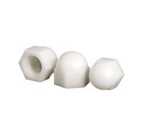 Tuercas de bellota de nailon blancas M3 M4 M5 M6 M8 M10 M12, cubierta de plástico, tuercas semicirculares, bola, tapón de rosca decorativo, tuerca de nailon(100pcs,M4)