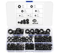 Tuercas de bloqueo, 220 piezas hexagonales y autobloqueantes, puntas roscadas de seguridad, surtido set M3, M4, M5, M6, M8, M10, M12, negro