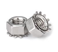 Tuercas de bloqueo de acero inoxidable K-Lock de 1/4-20, tuercas de bloqueo de acero inoxidable 304 18-8, paquete de 50