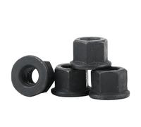 Tuercas de brida de acero al carbono negro con placa de almohadilla, hexagonales engrosadas, 1/2/5 piezas M8 M10 M12 M14 M16 M18 M20 M22 M24 M27 M30(M8,2pcs)