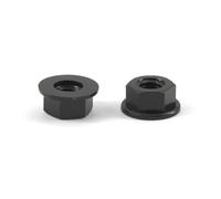 Tuercas de brida de nailon de plástico M4, color negro, paquete de 50