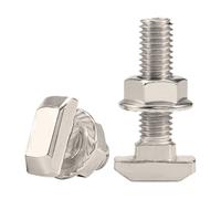 Tuercas de brida hexagonal, Paquete de 3 pernos con ranura en T y tuercas con brida hexagonal M5 M6 M8 niquelados(1Pcs,30- M6x25mm)