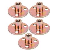 Tuercas de Brida M10 con Base Redonda, Hierro Galvanizado, 3 Orificios, para Fijación de Muebles, 5 Piezas