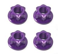 Tuercas de buje M10 para ejes traseros, 4 tornillos de liberación no rápida hechos de aleación de aluminio 7075 para bicicletas plegables y de escalada Fixie (morado)