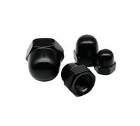 Tuercas de cabeza abovedada, 1/5/10 Uds DIN1587 M3-M12 304 tuerca de cúpula decorativa con tapa bellota hexagonal negra acero inoxidable(10pcs M6)