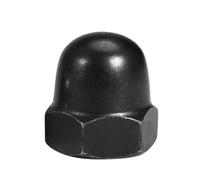 Tuercas de cabeza abovedada, Tuercas ciegas de bellota M3-M12 4,8 Tuerca ciega decorativa acero grado negro y niquelado(Black,M8 (10pcs))