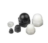 Tuercas de cabeza abovedada, Tuercas hexagonales de nailon con tapa bellota, color blanco y negro, M3 M4 M5 M6 M8 M10 M12 M14 M16 M18 M20, 2-50 Uds(White,M16 (5pcs))
