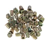 Tuercas de Cabeza Hexagonal de 50 Piezas - M5x10 Mm Tuercas de Muebles con Cabeza Hexagonal de Aleación de Zinc Roscadas para Inserto de Madera