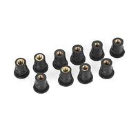 Tuercas de carenado Sujetadores de carenado Kit de tuercas de pozo de goma 10 piezas Tuercas de pozo de goma M5 5 mm / 0.2in Pernos de parabrisas de motocicletas métricas Wellnut