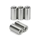 Tuercas de conector redondas, tuerca de acoplamiento de acero inoxidable 304, tuerca de perno de barra de varilla para soporte, 5 piezas 5pcs M5*10 * 20
