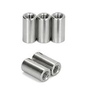 Tuercas de conector redondas, tuerca de acoplamiento de acero inoxidable 304, tuerca de perno de barra de varilla para soporte, 5 piezas 5pcs M5*10 * 8