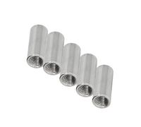 Tuercas de conector redondas, tuerca de acoplamiento de varilla de rosca hembra de acero inoxidable 304 para soporte de lámpara o montaje de cámara, 5 piezas 5pcs M5*8 * 20