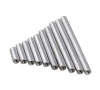 Tuercas de conexión redondas, Separador de aluminio M3, rosca hembra, 6 mm diámetro, 15,3 longitud, plateado, paquete 10