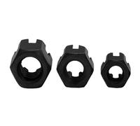 Tuercas de corona hexagonal con rosca fina M8~M42 GB58 de acero al carbono negro, ranuradas, redondas, de acero al carbono(M20x2mm(5pcs))