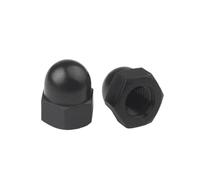 Tuercas De Cúpula Bellota Nailon, Tuerca Hexagonal Plástico Blanco/negro, M3 M4 M5 M6 M8 M10 M12 M14 M16 M18 M20 for Aislamiento, 2-50 Uds(Black,M4 (50pcs))