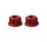 Tuercas de eje de rueda trasera de bicicleta de estilo tradicional M10 x 1.0, paquete de 2 para aplicaciones de engranaje fijo de bicicleta de pista y bicicleta de carretera (W/logotipo rojo)