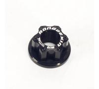 Tuercas de eje de rueda trasera de bicicleta de estilo tradicional M10 x 1.0, paquete de 2 para aplicaciones de engranaje fijo de bicicleta de pista y bicicleta de carretera (W/logotipo negro)