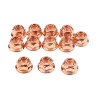 Tuercas de Escape M8 de Cobre - 12 Piezas - Compatible con 3 Series E30 - Acero al Carbono Chapado en Cobre - 17mm x 8mm (0.7" x 0.3")