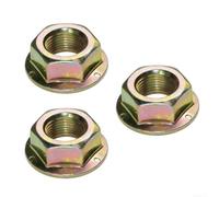 Tuercas de Husillo Bridadas Hexagonales para acero 3 para uds | para acero al carbono galvanizado, para resistencia óxido, bridado hexagonal, uso para en exteriores, durabilidad larga