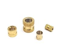 Tuercas de inserción con moleteado de rosca de impresión 3D, moldeadas por inyección de calor, de latón, cobre, termofusible, M1.6, M2, M2.5, M3 y M4, 25/50 unidades(Long 2mm,50pcs M2(OD 3.5mm))