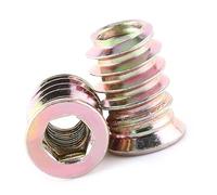 Tuercas de Inserción de 20 Piezas, Accionamiento Hexagonal de Acero Al Carbono Roscado para Muebles de Madera (M6*17mm)