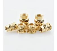 Tuercas de inserción de prensa térmica M2 M2.5 M3 M4 M5 M6 M8 for impresora 3D, tuercas con reborde, rosca moleteada, calentamiento por fusión en caliente, inserciones roscadas de cobre(50PCS,M6x11.7x