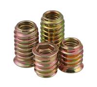 Tuercas de inserción hexagonales for muebles de madera, aleación de Zinc, hierro, interior de acero al carbono, M6, M8, M10, 10 Uds./50 Uds.(10pcs,M8x25mm)