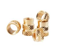 Tuercas De Inserción Rosca Latón M3M4M5M6M8, Inyección Doble Sarga, Tuerca Calor Moleteada, En Caliente for Impresora 3d, 11-77 Uds(Length 5mm,M2.5(OD4.5mm) 55pcs)