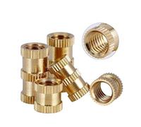 Tuercas de inserción roscadas de latón, M2, M2.5, M3, M4, M5, M6, M8, M10, termofusibles, moleteadas, de cobre inyectado para impresión 3D, 5 a 100 unidades(M6x8x20mm-20pcs)