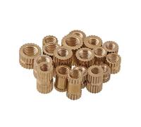 Tuercas de inserción roscadas moleteadas rectas latón for moldes inyección plástico M1.4 .6 M2 M3 M4 M5 M6 M8 M10, L6(M2xOD3.5 (100Pcs),L8)