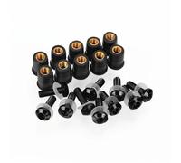 Tuercas De Latón Kit Tornillos Parabrisas Para Yamaha YZF R1, R6, FZS 1000, YZF-R3, R7 Y YZFR7 Tuercas Fijaciones Carenado De Motocicleta Perno Del Parabrisas(Negro)