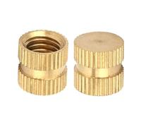 Tuercas de latón moleteadas con rosca, 30 piezas M8 OD 10 mm Altura: 6~20 Tuerca inserción roscada moleteada macizo Agujero ciego incrustado for componentes impresión 3D plástico(M8*10 * 10mm)